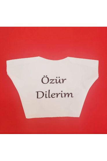 özür Dilerim Yazılı Peluş Oyuncak Tişörtü