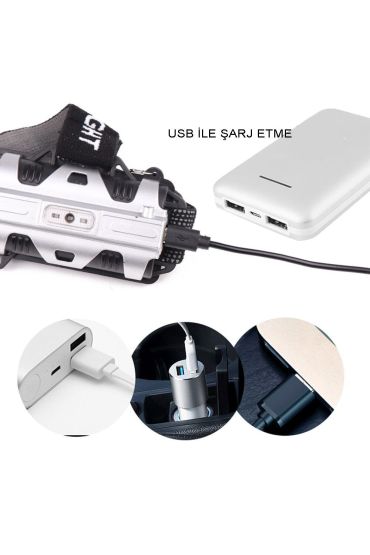 4 Modlu Sensörlü Şarjlı  Güçlü Kafa Lambası Watton Wt-248