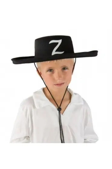 Z Logolu Çocuk Boy Bağcıklı Zorro Şapkası