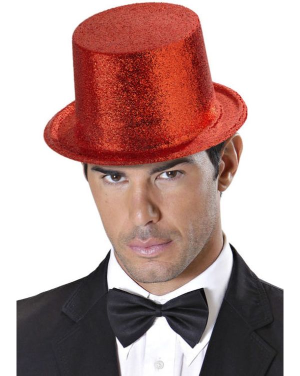 Kırmızı Renk Uzun Plastik Simli Parti Şapkası