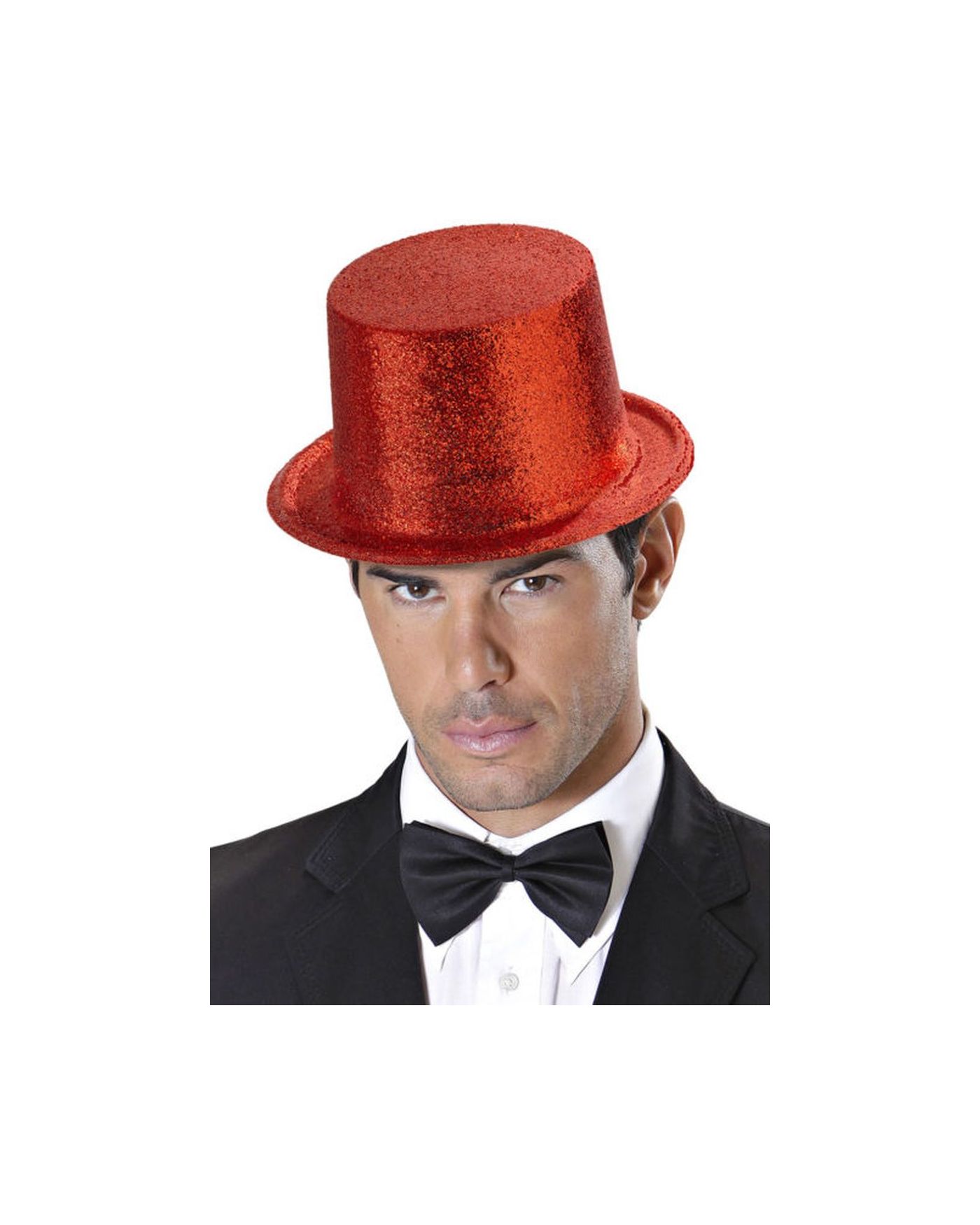 Kırmızı Renk Uzun Plastik Simli Parti Şapkası