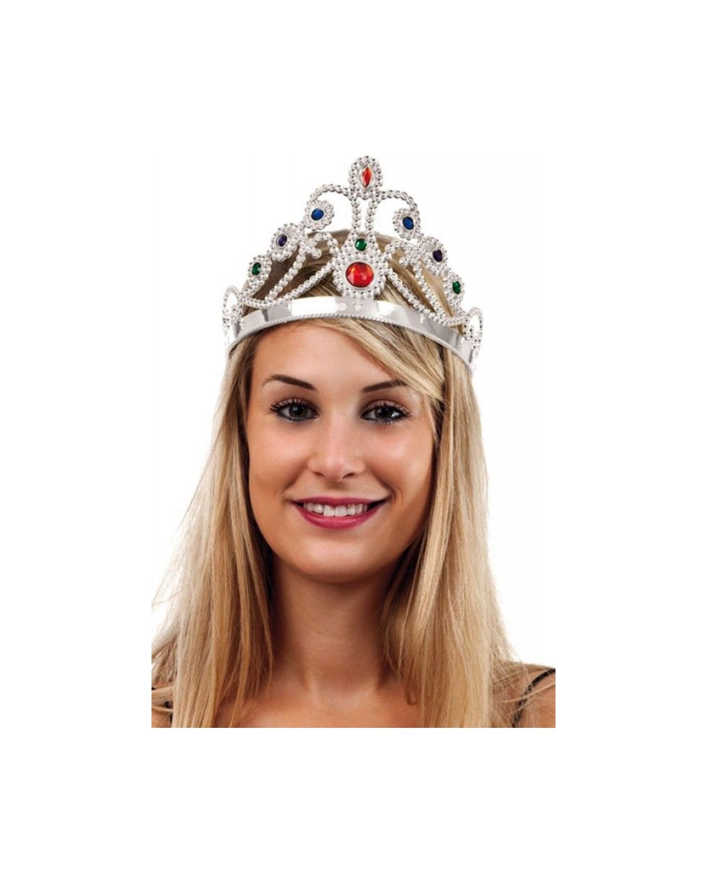 Gümüş Renk Plastik Prenses Tacı Kraliçe Tacı 60 cm