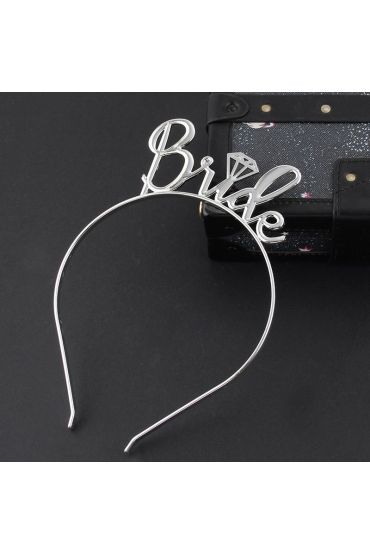 Gümüş Renk Bride Yazılı Metal Gelin Tacı Bride Taç