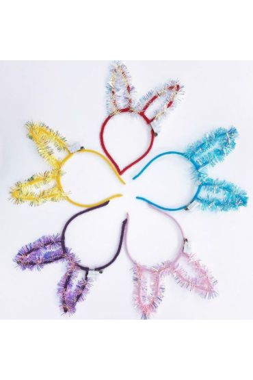 Led Işıklı Püsküllü Mor Renk Tavşan Tacı 21X17 cm