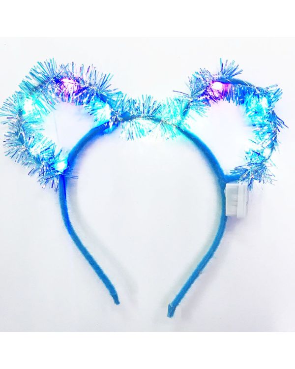 Led Işıklı Püsküllü Mickey Minnie Mouse Söner Mavi Taç 19x17 cm