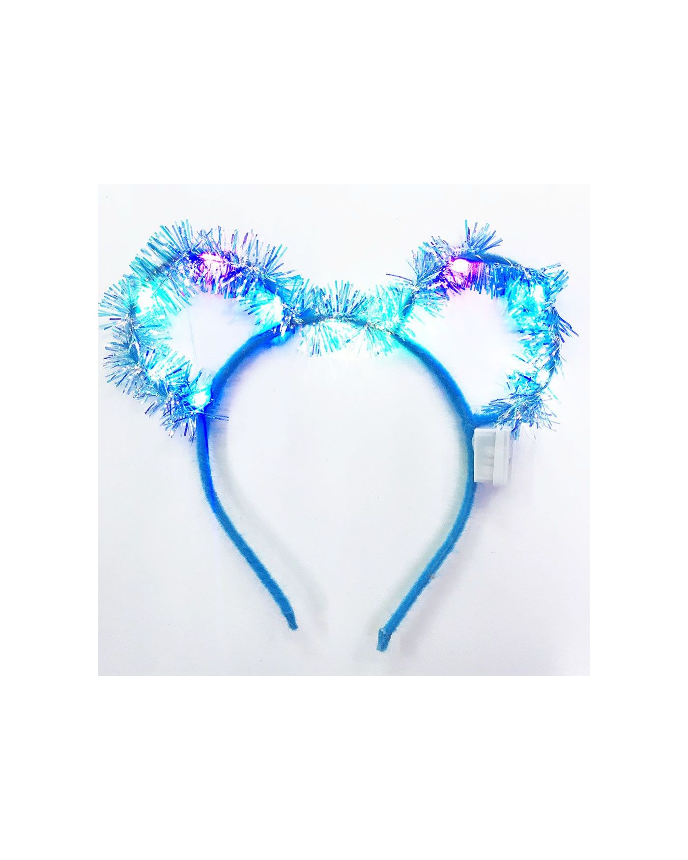 Led Işıklı Püsküllü Mickey Minnie Mouse Söner Mavi Taç 19x17 cm