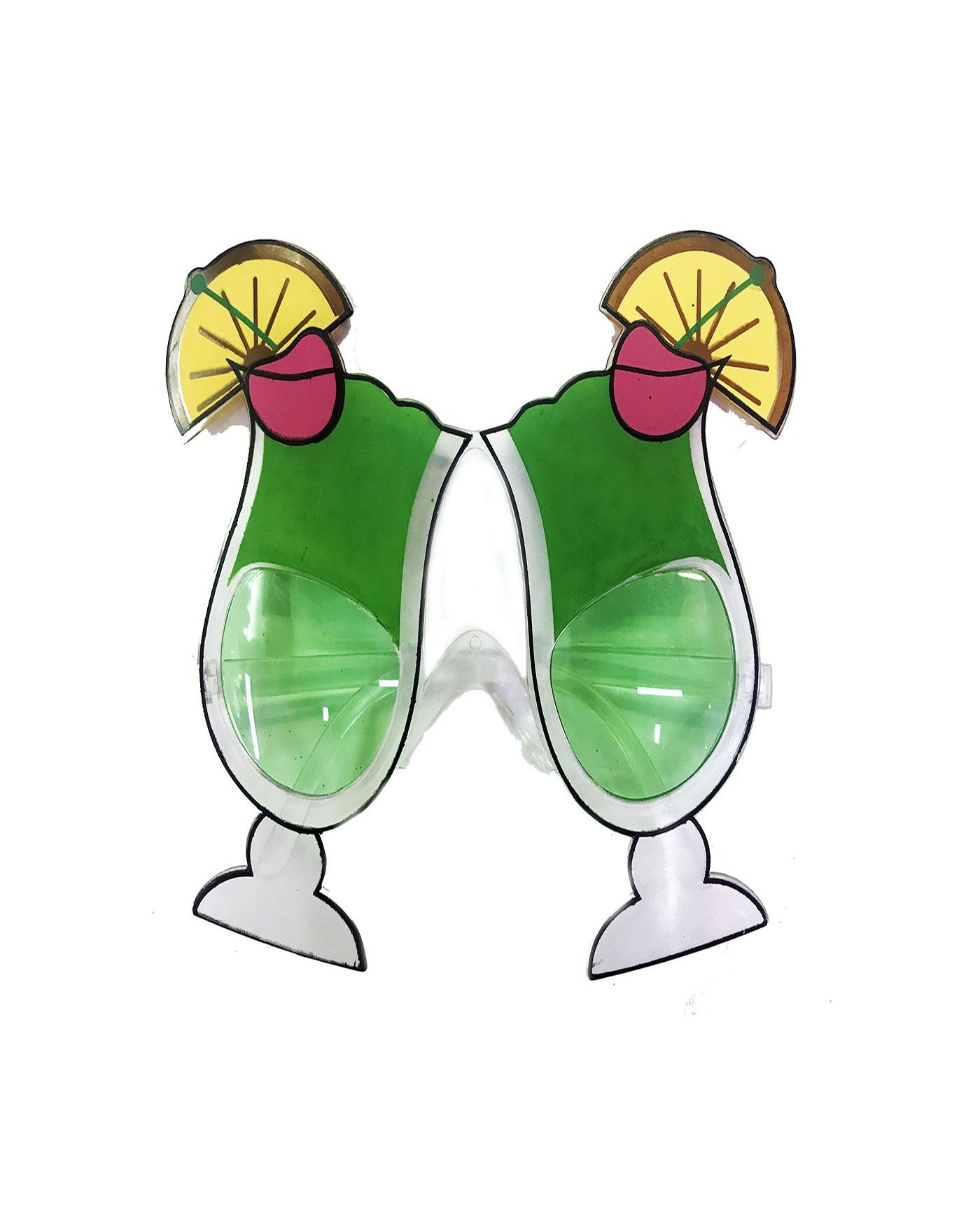 Yeşil Renk Kokteyl Temalı Yılbaşı Parti Gözlüğü