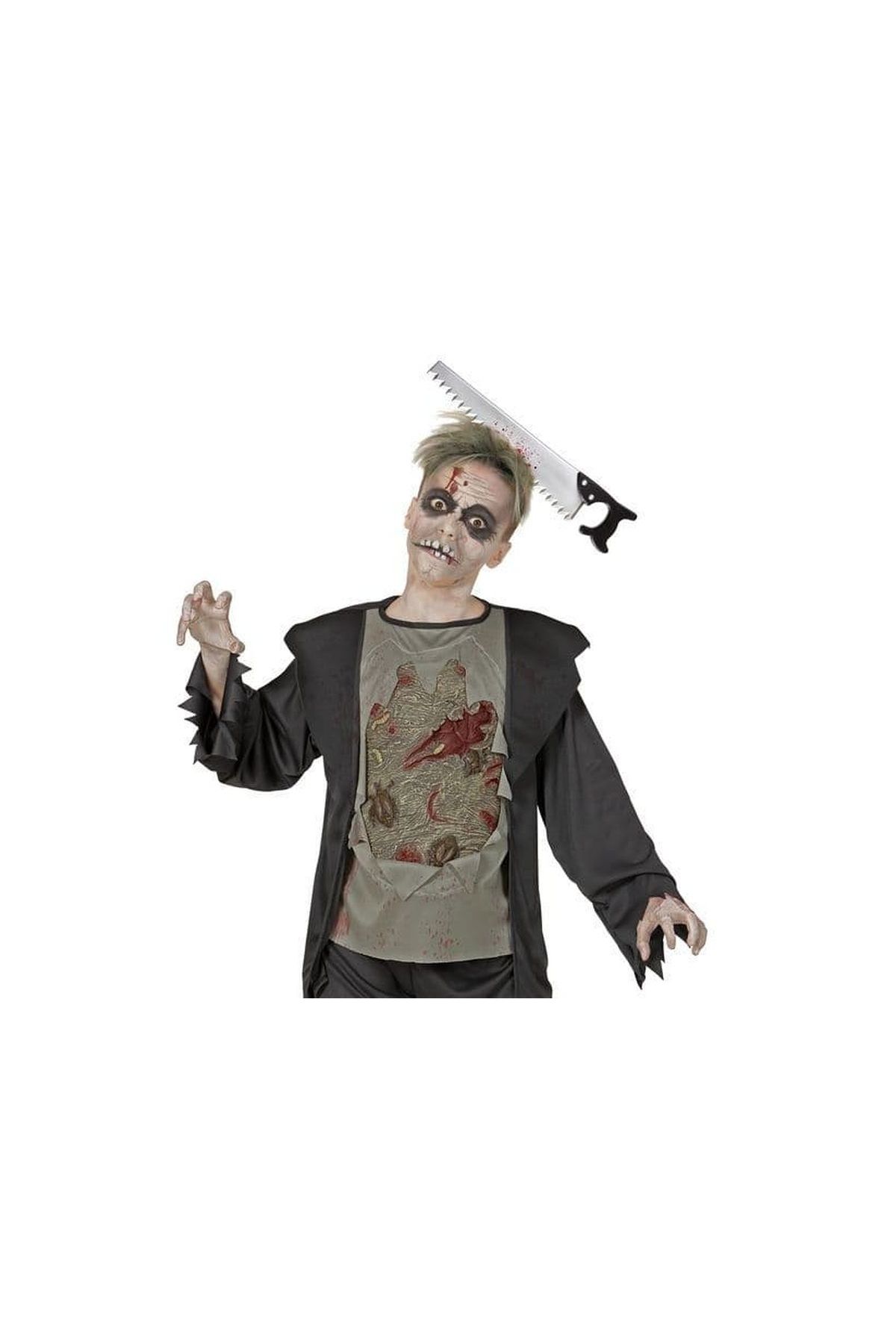 Kafaya Saplanmış Halloween Kanlı Testere Şaka Tacı
