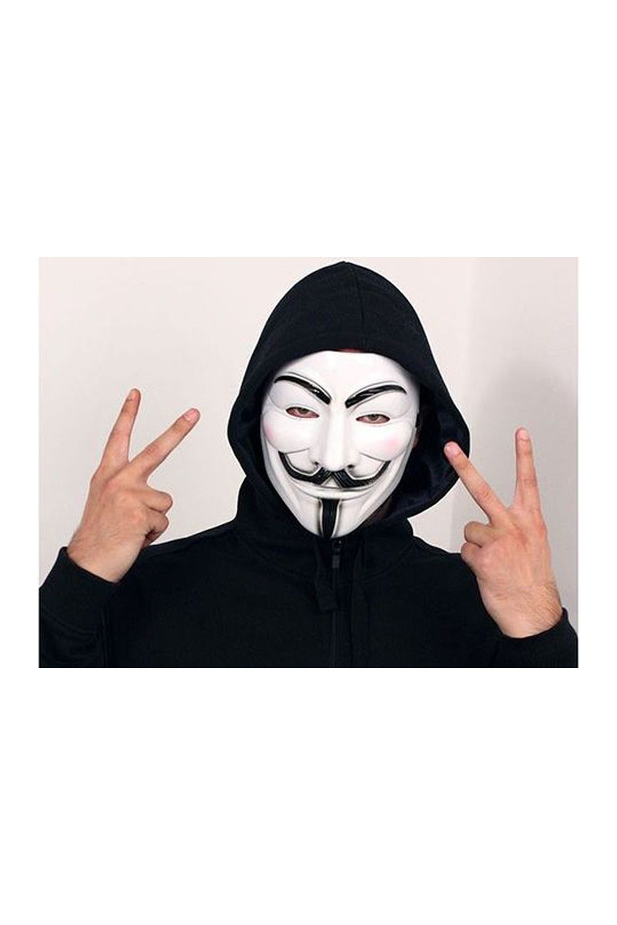 Beyaz Renk V For Vendetta Maskesi Yerli Üretim