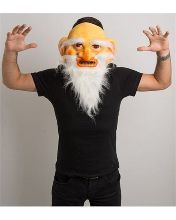 Uzun Ak Sakallı Gulyabani Halloween Maskesi Küçük Boy