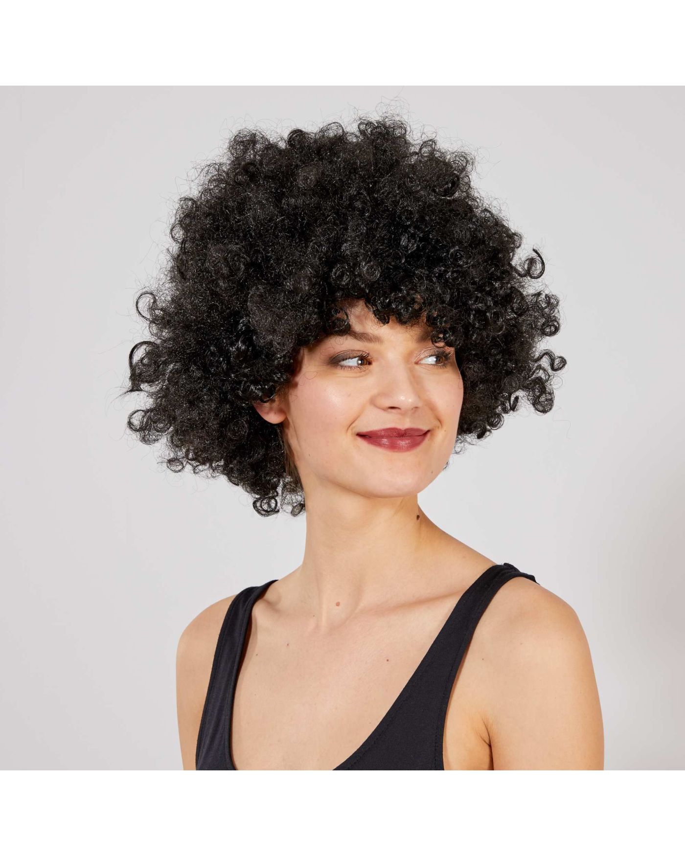 Siyah Renk Kıvırcık Afro Bonus Peruk