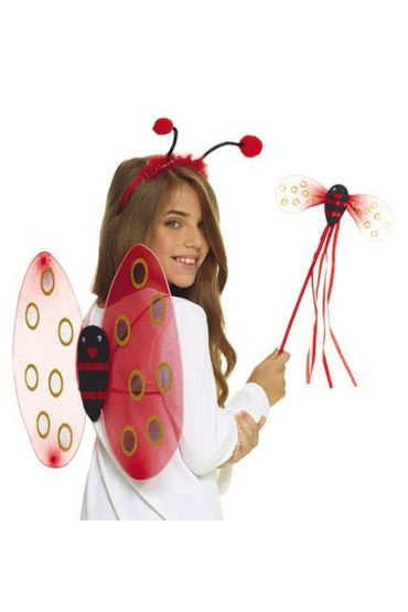 Uğur Böceği Kanat Seti Kanadı Tacı ve Asası Çocuk Boy