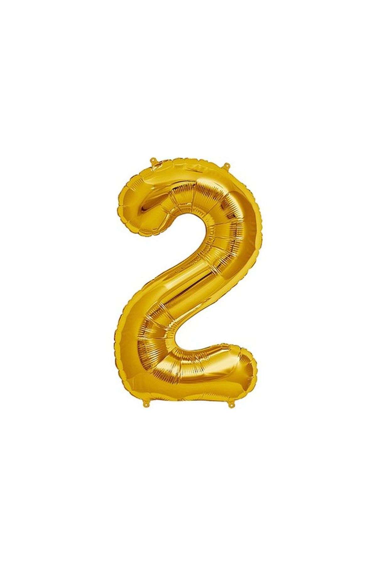 Şekilli Supershape Gold Rakam Folyo Balon 2 Numara