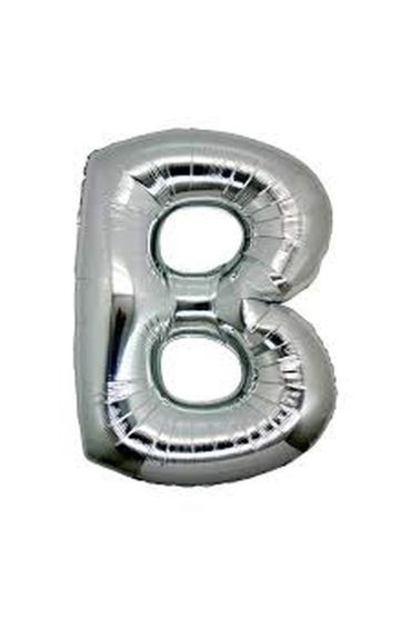 B Harf Folyo Balon Gümüş Renk  40 inç