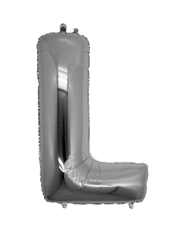 L Harf Folyo Balon Gümüş Renk  40 inç