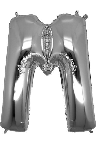 M Harf Folyo Balon Gümüş Renk  40 inç