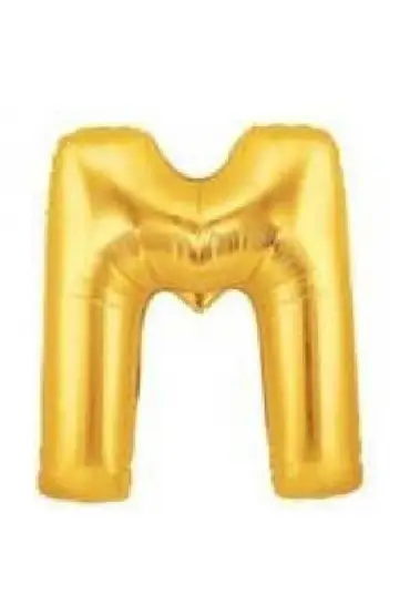 M Harf Folyo Balon Altın Renk  40 inç