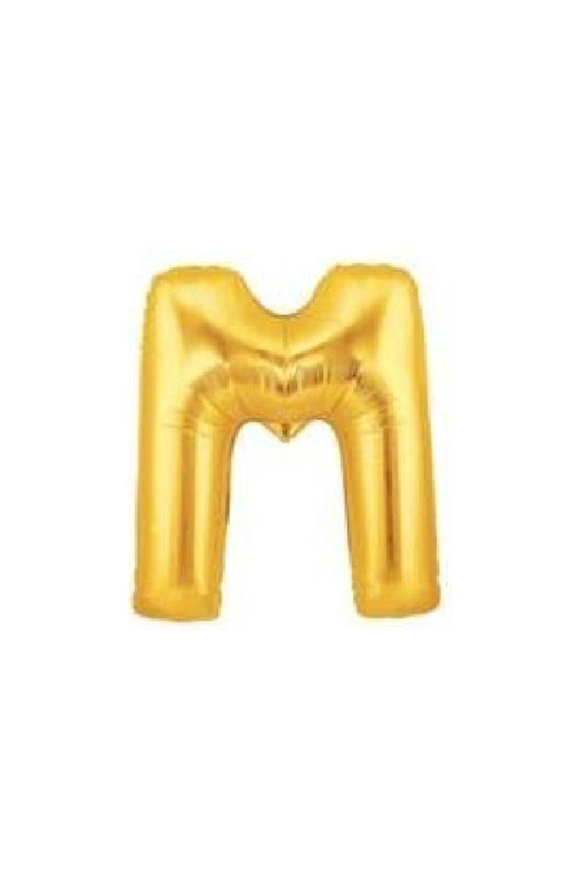 M Harf Folyo Balon Altın Renk  40 inç