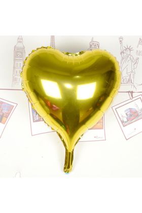 Kalp Uçan Balon Folyo Sarı 80 cm 32 inç