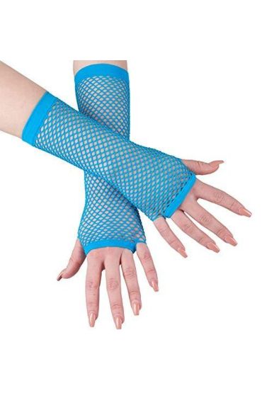 Uzun File Örgü Eldiven Turkuaz Renk
