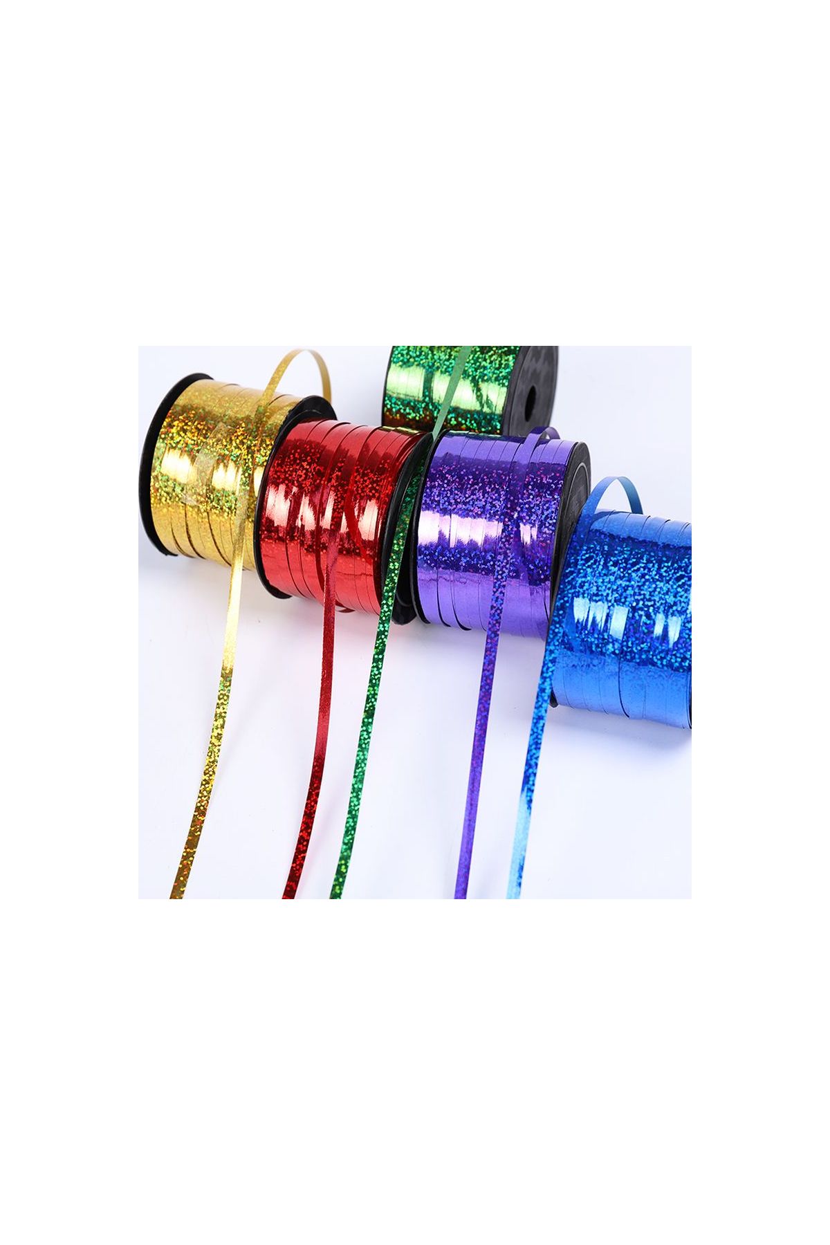 Kırmızı Renk Ekstra Metalik Metalize Rafya İp 90 Metre