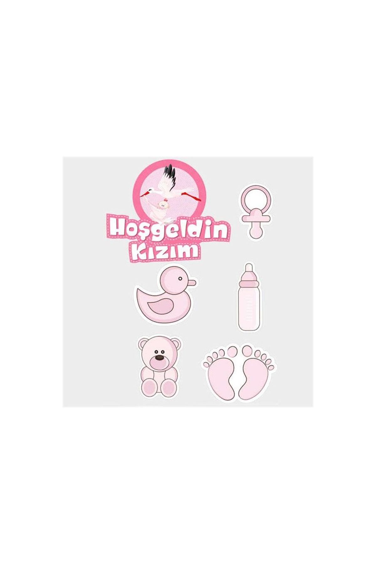 Hoşgeldin Kızım Baby Shower Sticker Etiket Seti 6 Adet