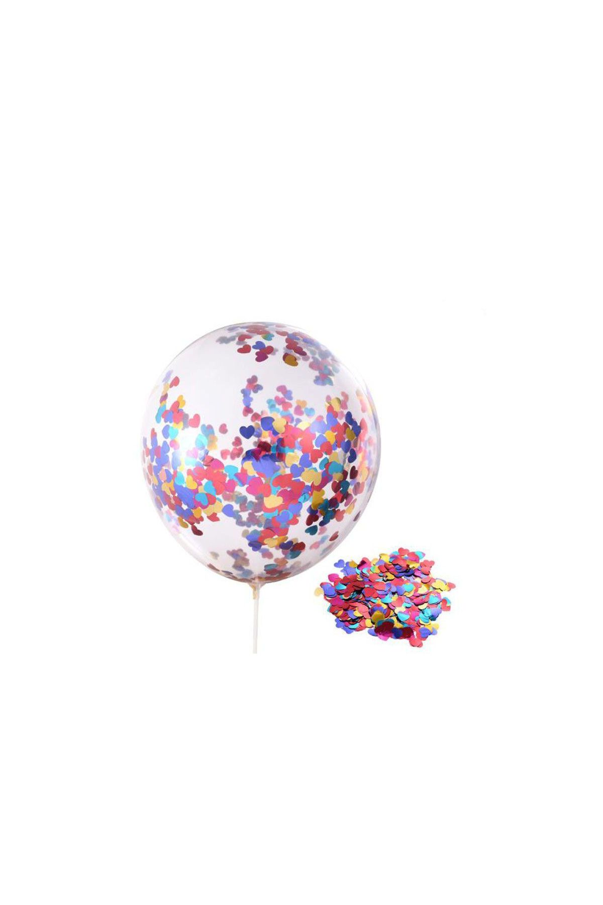 Kalp Pullu Şeffaf Yuvarlak Balon 24 İnç