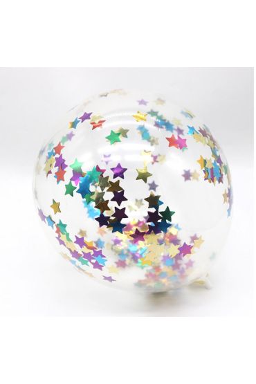 Yıldız Pullu Şeffaf Yuvarlak Balon 24 İnç