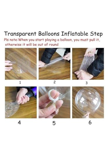 Rose Gold Renk Simli Yuvarlak Şeffaf Balon 24 İnç