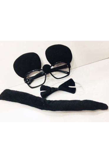 Mickey Mouse Gözlüğü Papyonu Kuyruğu Seti