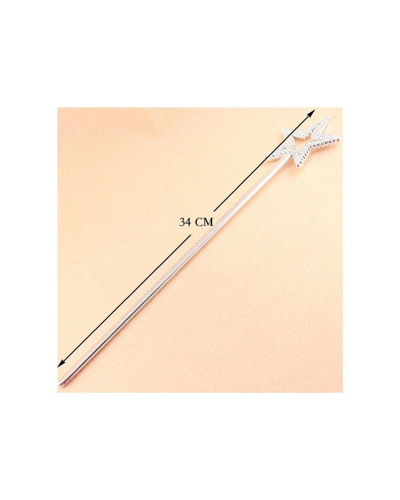 Yıldız Model Peri Asası Melek Asası Prenses Asası Metalize Gümüş Renk