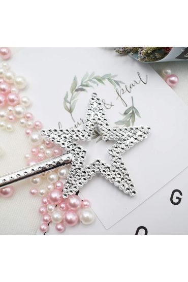 Yıldız Model Peri Asası Melek Asası Prenses Asası Metalize Gümüş Renk