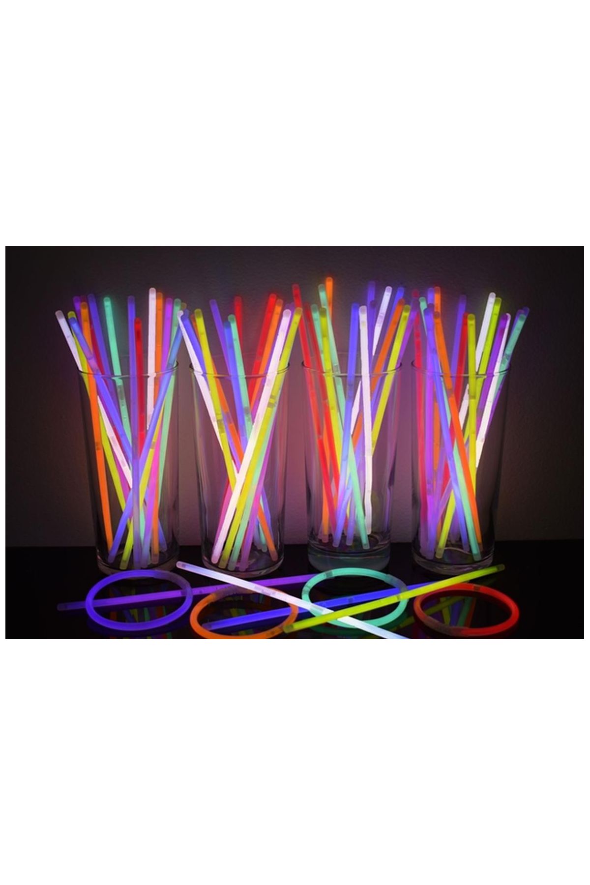 Glow Fosforlu Neon Bileklik 50 Adet