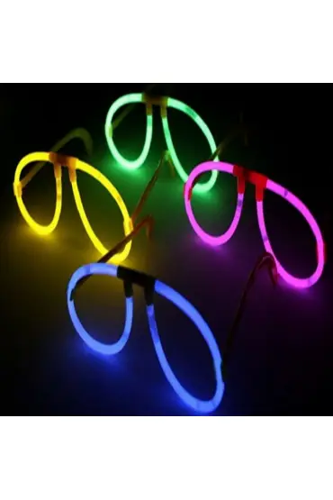 Karanlıkta Parlayan Fosforlu Glow Gözlük Fosforlu Renkli Gözlük 6 Adet