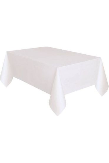 Beyaz Renk Plastik Masa Örtüsü 120x180 cm
