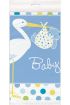 Baby Shower Masa Örtüsü Baby Boy Stork Leylekli Mavi Masa Örtüsü 137x274 cm