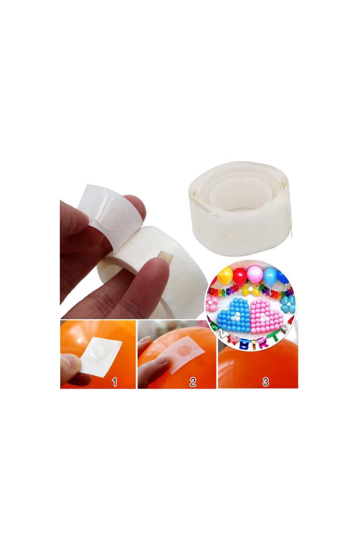 Balon Bandı Çift Taraflı Balon Yapışkanı 100 Adet