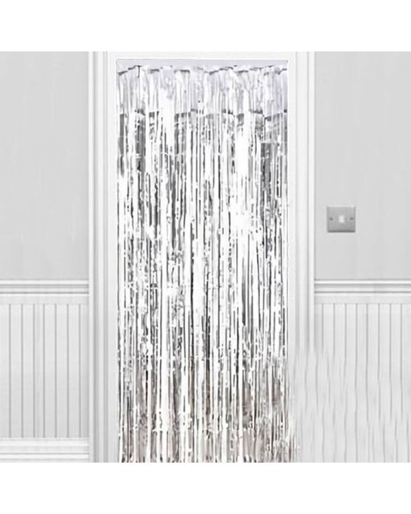 Işıltılı Duvar ve Kapı Perdesi Gümüş 90x200 cm