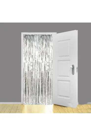 Işıltılı Duvar ve Kapı Perdesi Gümüş 90x200 cm