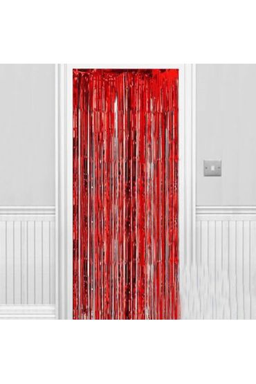 Işıltılı Duvar ve Kapı Perdesi Kırmızı 90x200 cm