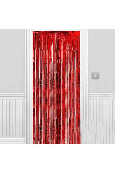 Işıltılı Duvar ve Kapı Perdesi Kırmızı 90x200 cm