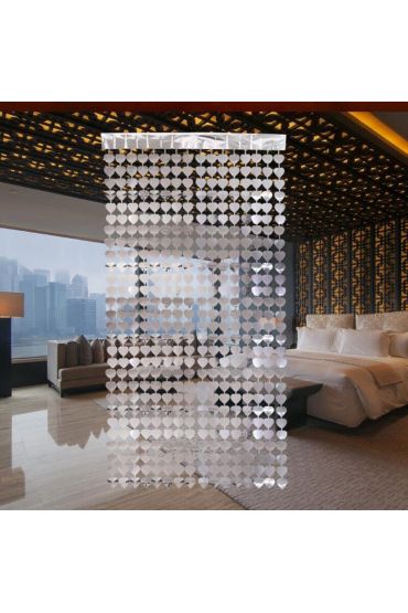 Gümüş Renk Kalp Şekilli Metalize Saçaklı Arka Fon Perde Dekorasyon