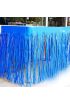 Püsküllü Işıltılı Metalize Mavi Renk Masa Eteği 75 cm x 4 m