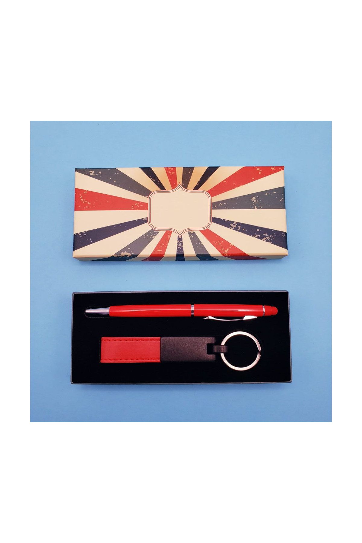 Kırmızı Kalem Ve Anahtarlık Set