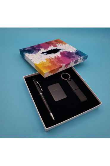 Kalem çakmak Anahtarlık Siyah Set