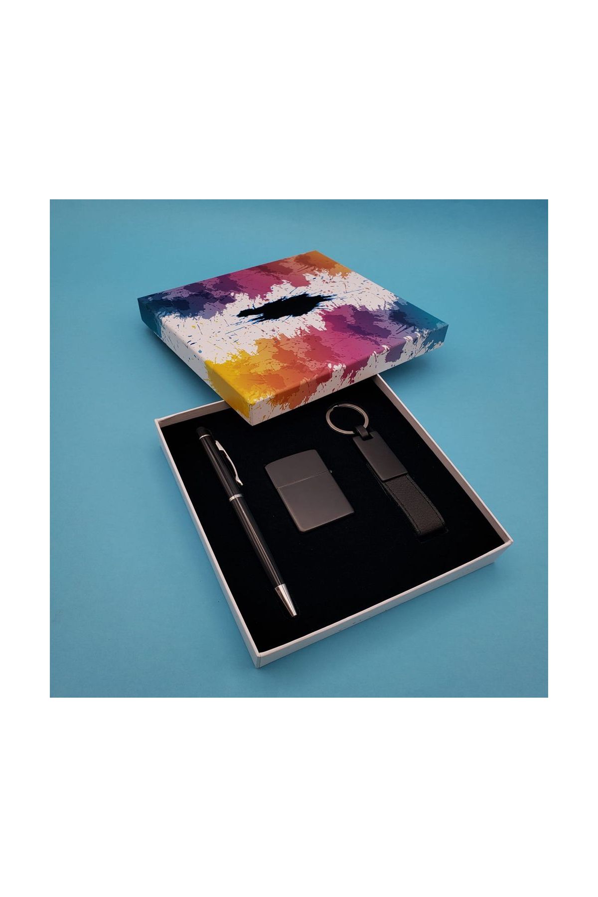 Kalem çakmak Anahtarlık Siyah Set