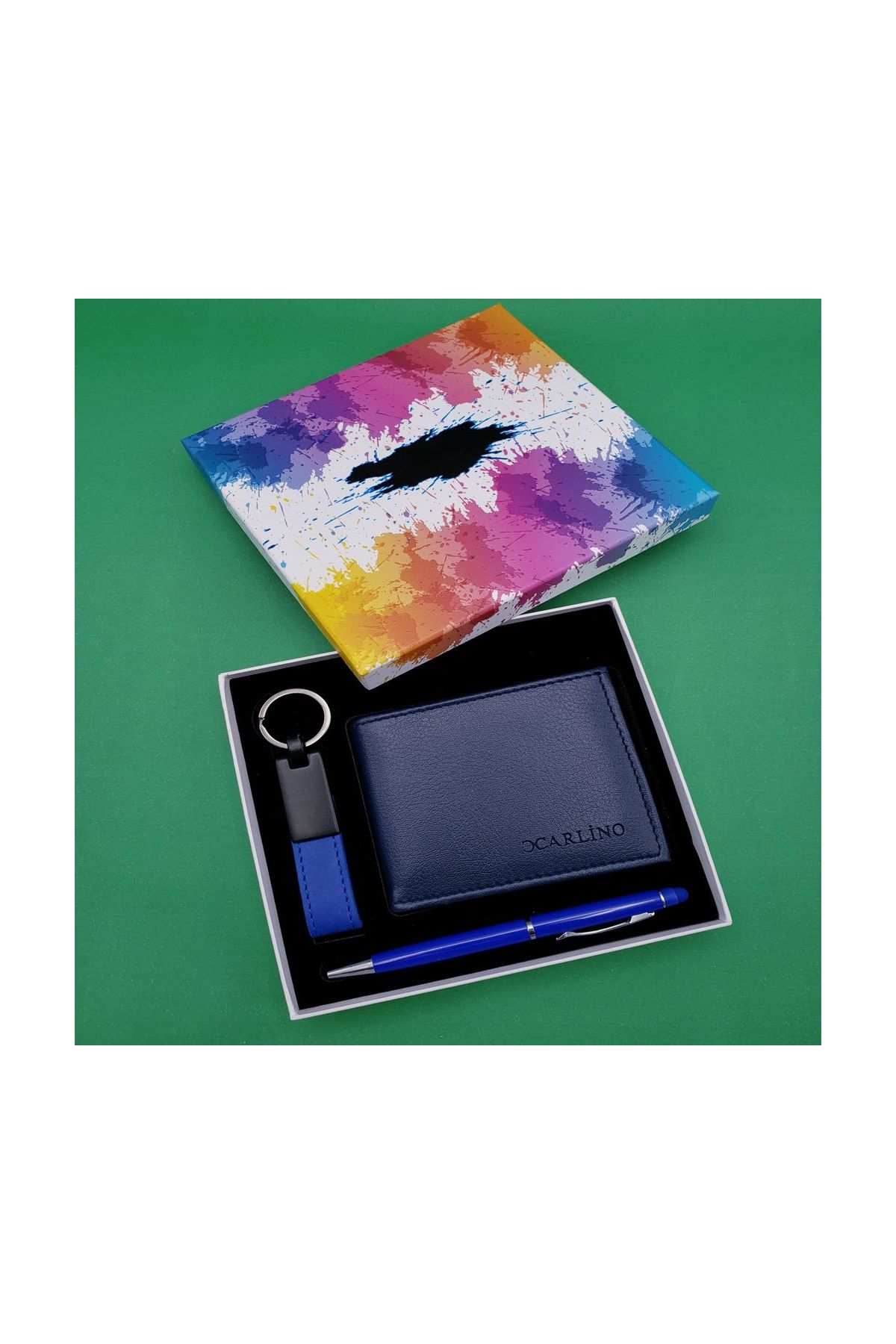 Kalem Anahtarlık Ve Cüzdan Mavi Set