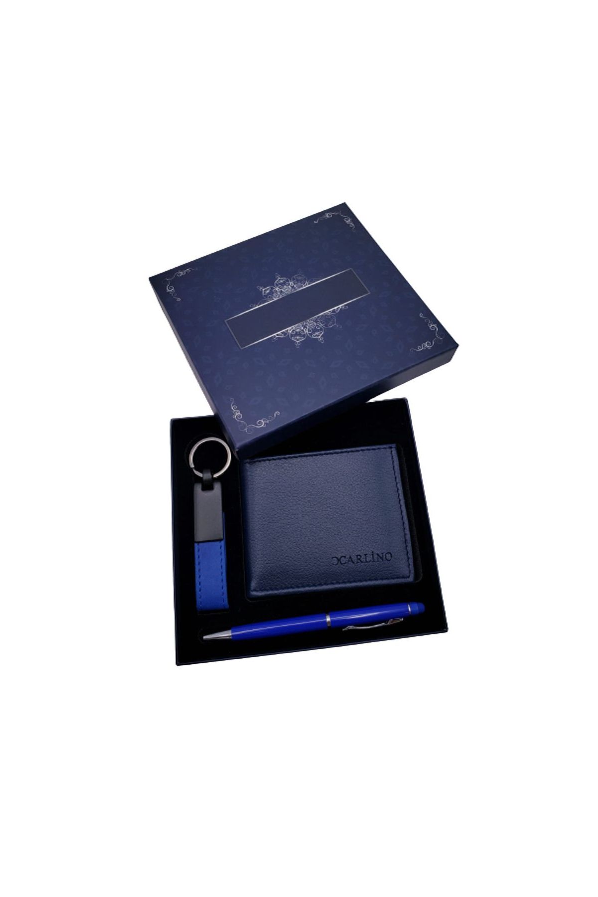 Mavi Kalem Cüzdan Ve Deri Anahtarlık