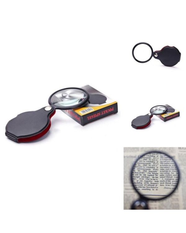 Nikula-5x 60mm Cam Optik Lens,katlabilir,deri Kaplamalı Cep Büyüteç-xx1051