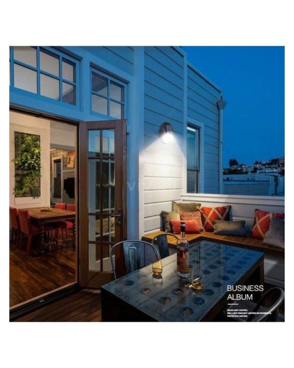 özel Tasarım Solar Su Geçirmez Oval Duvara Monteli  Bahçe Lambası